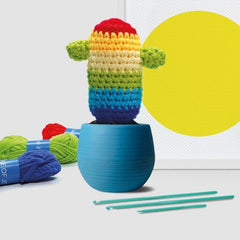 Συσκευασία πλεξίματος σε σχήμα κάκτου -DIY RAINBOW DESIGN