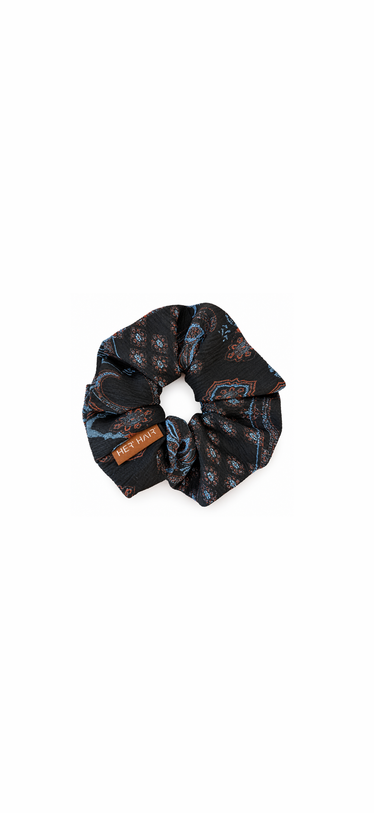 Μαύρο Εμπριμέ Scrunchie