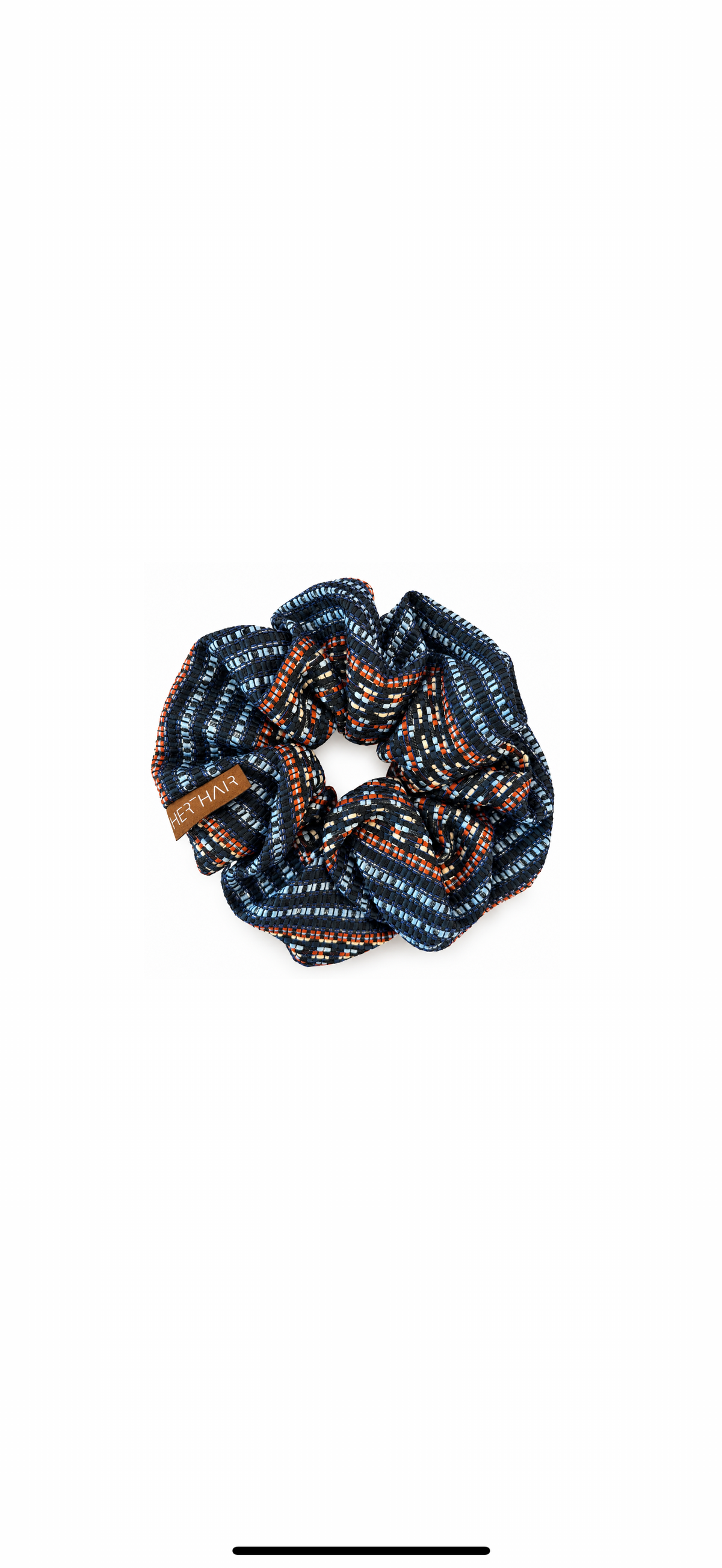 Tweed Scrunchie – Μπλε Πολύχρωμο Oversized Scrunchie